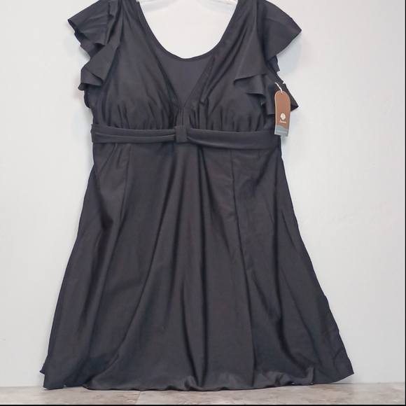 Women's Size 2X Swimdress Plus Size Swimwear Beach Resort Black Vacation - Picture 8 of 10